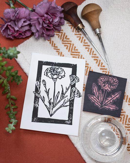 Carnation print - flower collection